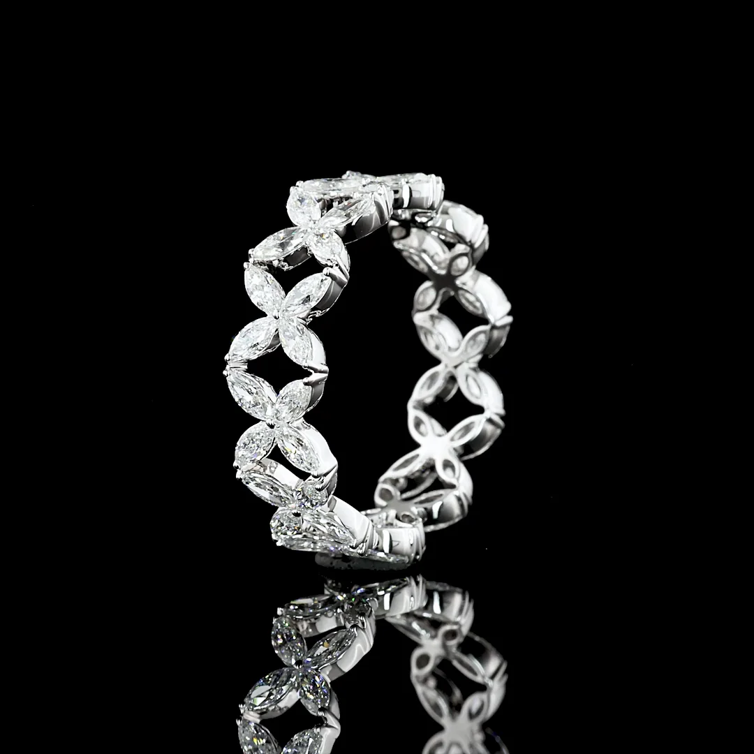 1.4 Cts 18k White Gold Marquise Shape Eternity Band Eternity Band - Image 4
