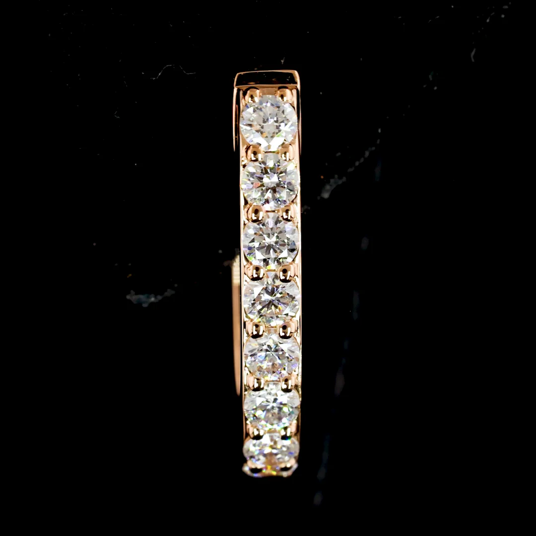 0.45 Cts 18k Rose Gold Round Shape Huggies Earring - Image 3