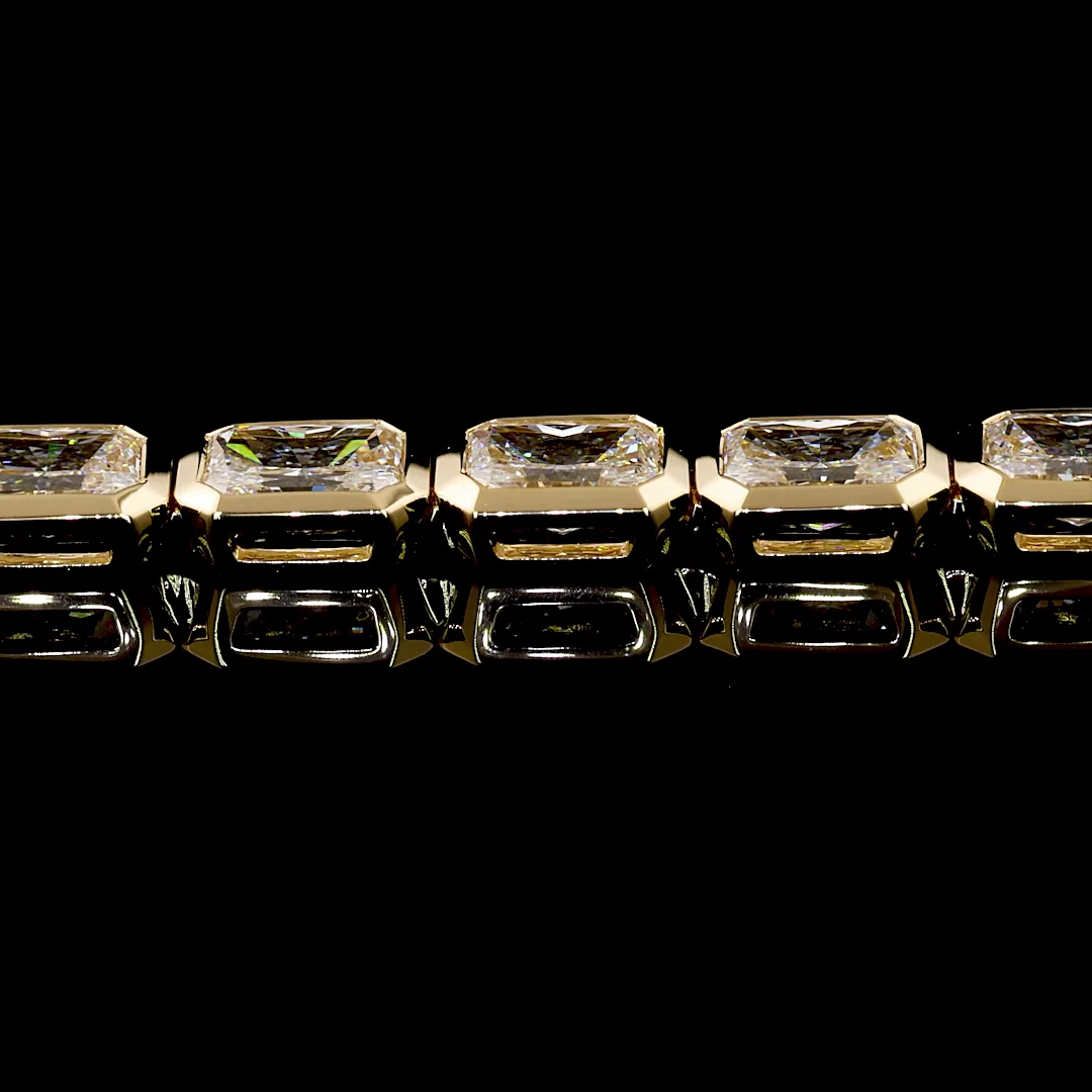 10.04 Cts 14k Yellow Gold Radiant Shape Tennis Bracelet - Image 4