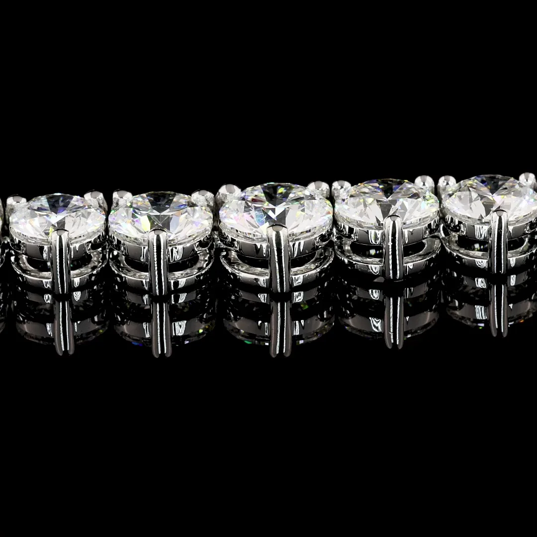 11.99 Cts 14k White Gold Round Shape Riviera Necklace - Image 4