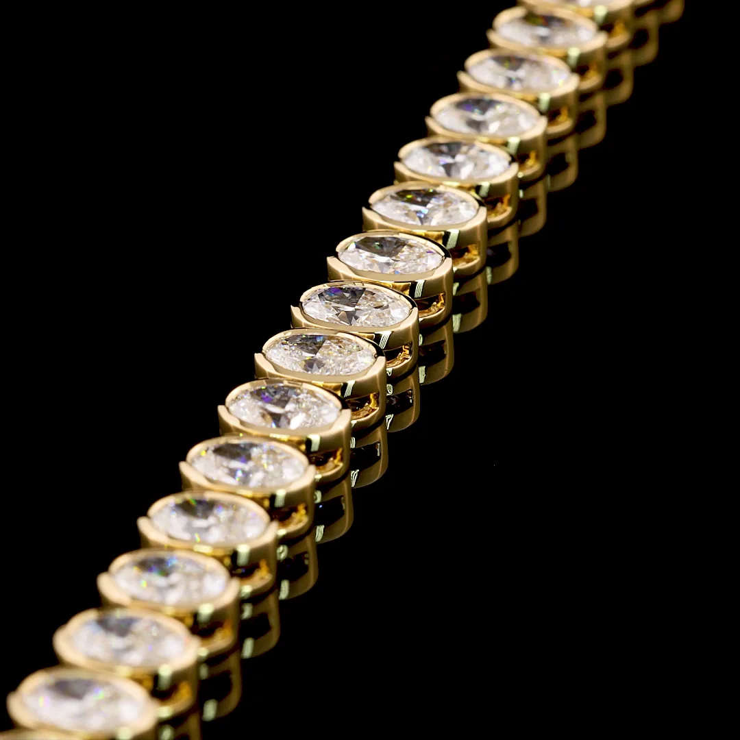 7.15 Cts 14k Yellow Gold Oval Shape Tennis Bracelet - Image 2