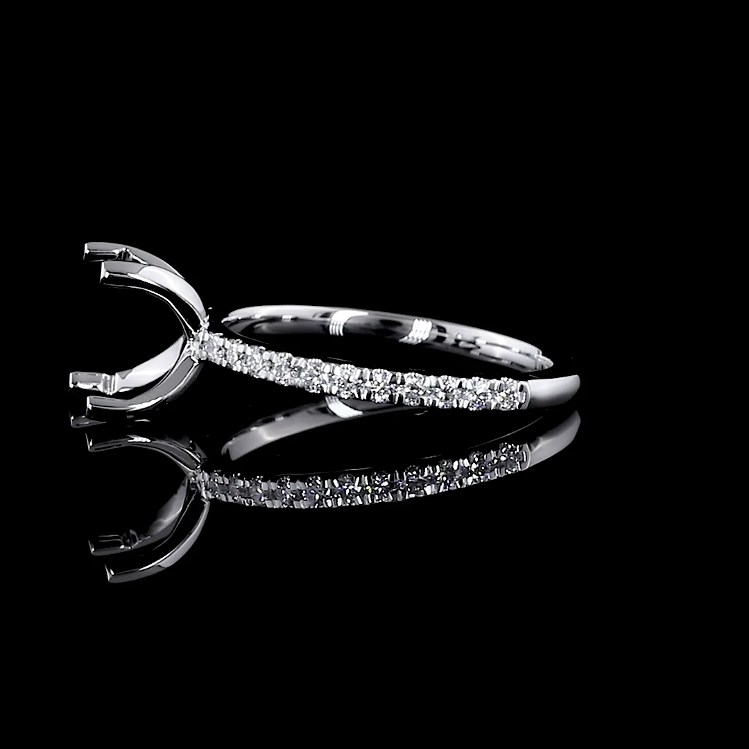 1.94 Cts 18k White Gold Round Shape Solitaire Diamond Shank Ring - Image 2