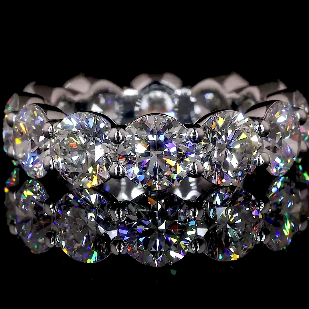 8.08 Cts 14k White Gold Round Shape Eternity Band Eternity Band - Image 2