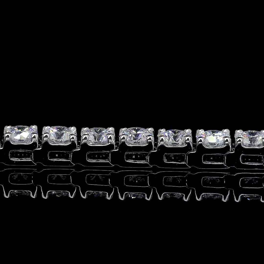 11.16 Cts 14k White Gold Round Shape Tennis Bracelet - Image 4