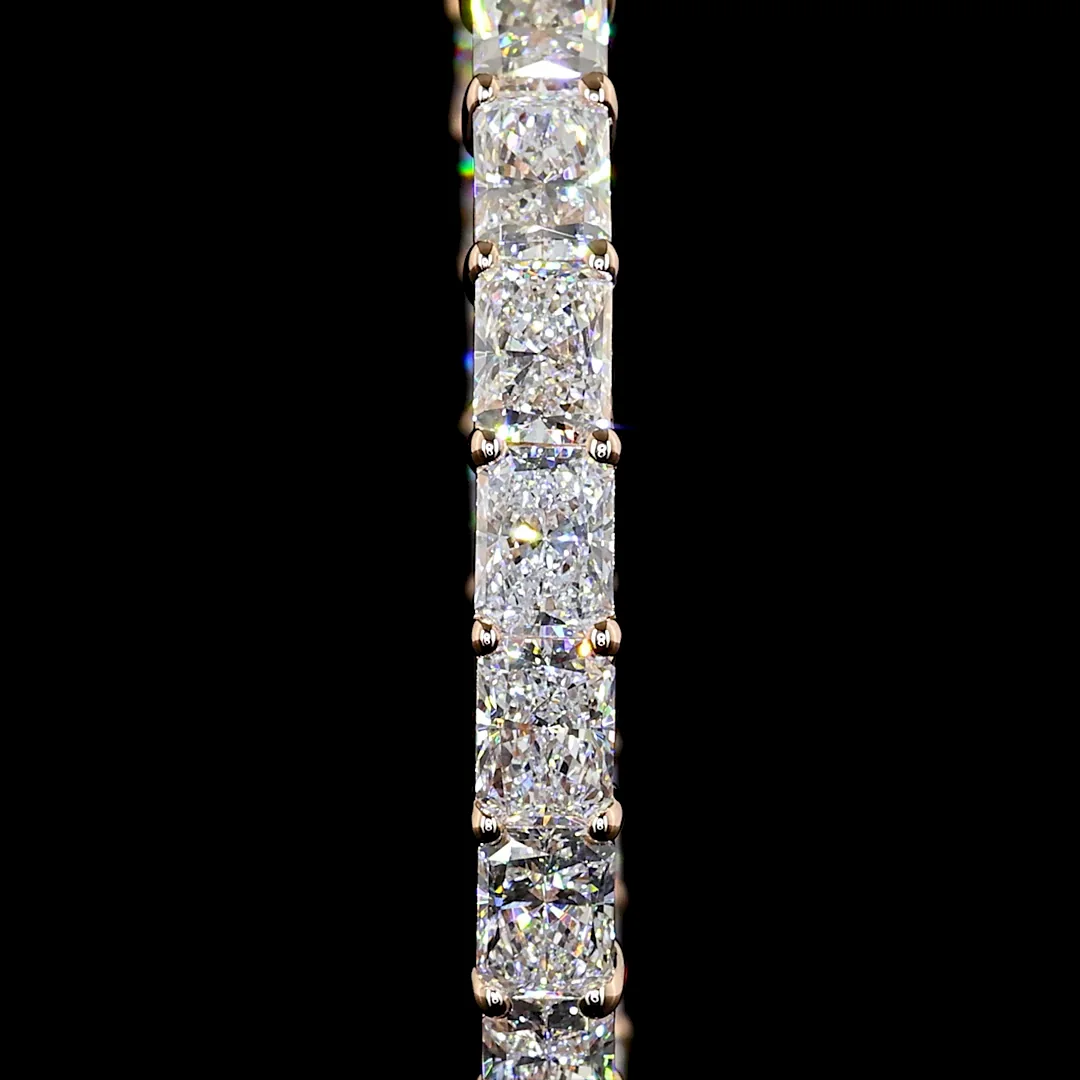 9.9 Cts 14k Rose Gold Radiant Shape Hoops Earring - Image 3