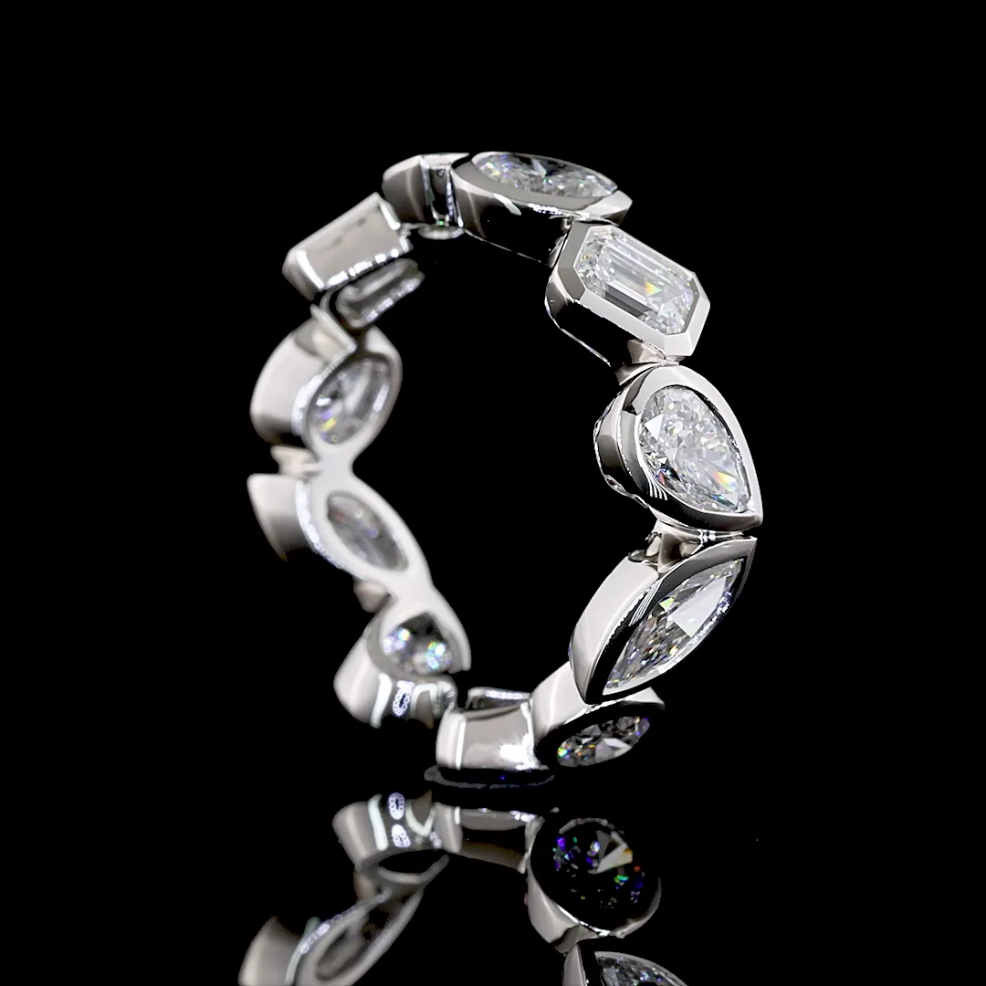 2.48 Cts Platinum Mix Shape Eternity Band Eternity Band - Image 2