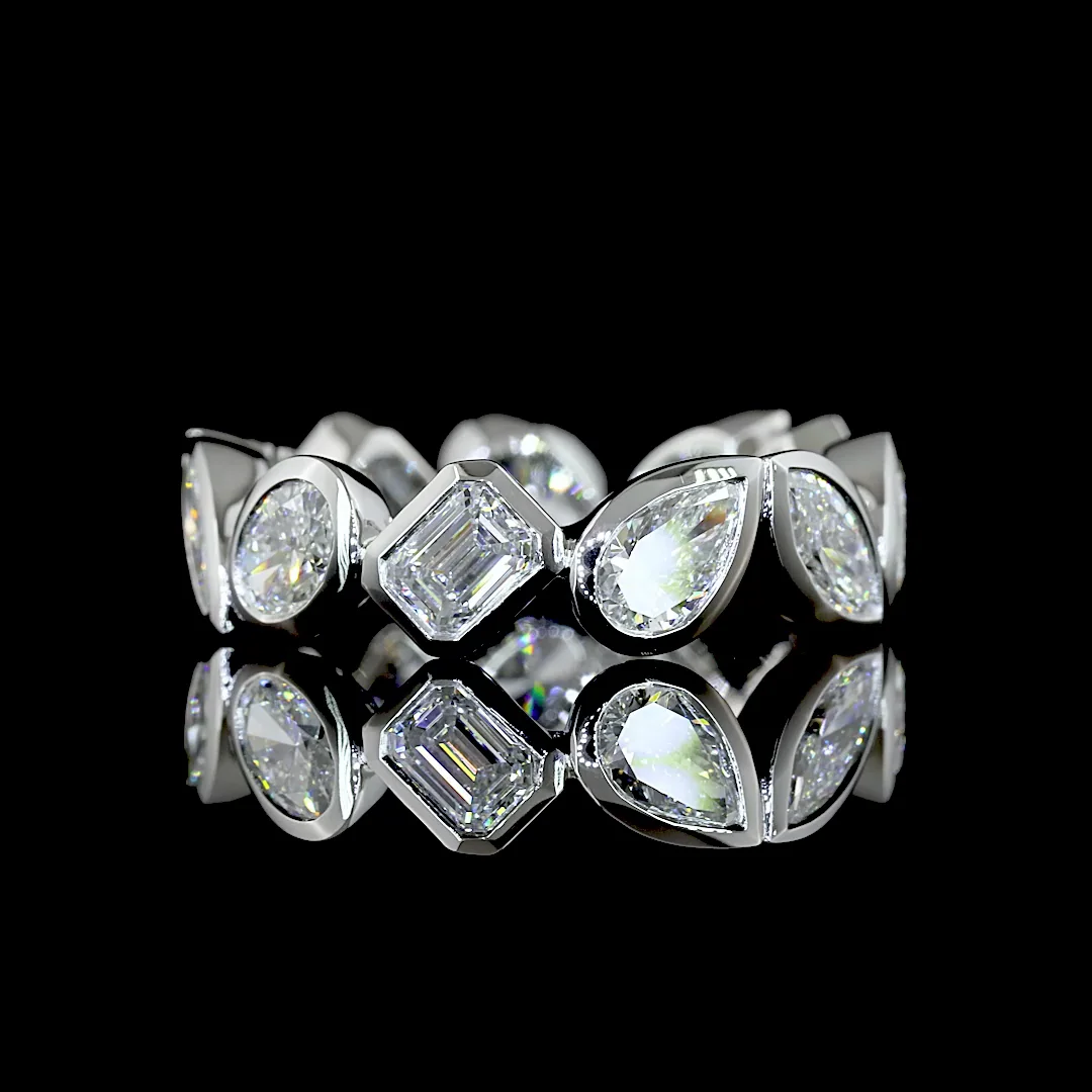 2.48 Cts Platinum Mix Shape Eternity Band Eternity Band - Video
