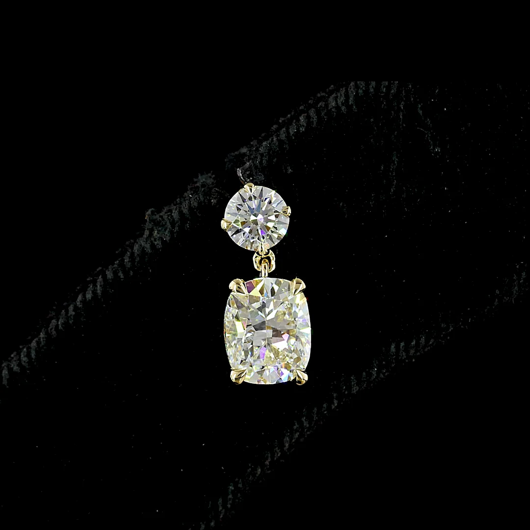 2.22 Cts 14k Yellow Gold Mix Shape Hanging Earring - Image 3