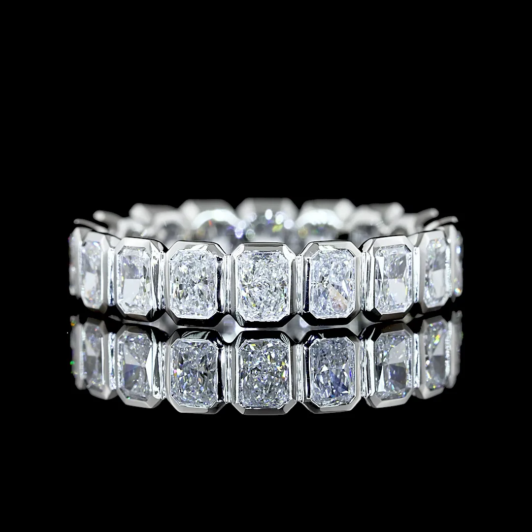 2.09 Cts 14k White Gold Emerald Shape Eternity Band Eternity Band - Image 3
