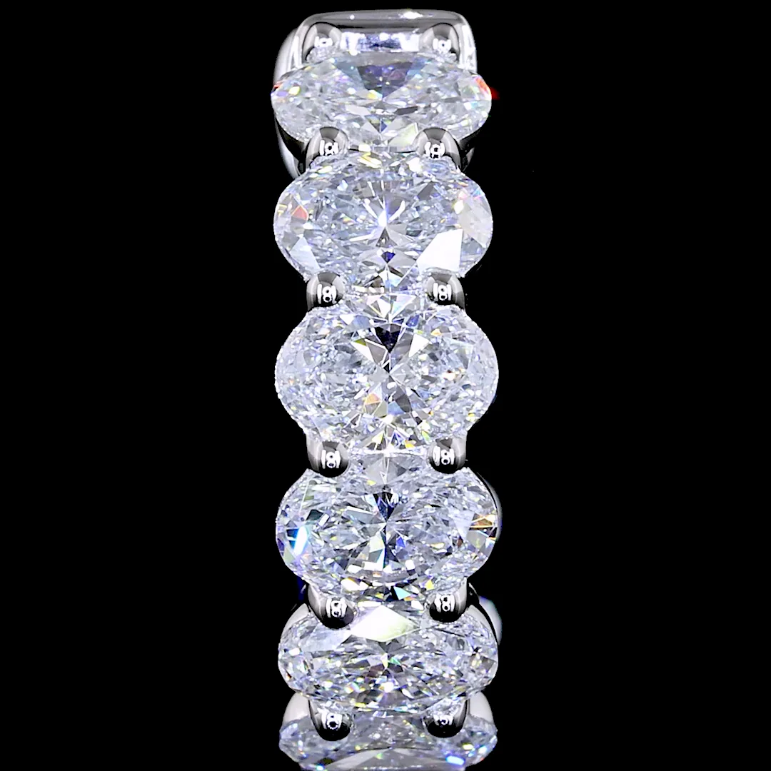 2.01 Cts 14k White Gold Oval Shape Hanging Earring - Image 2