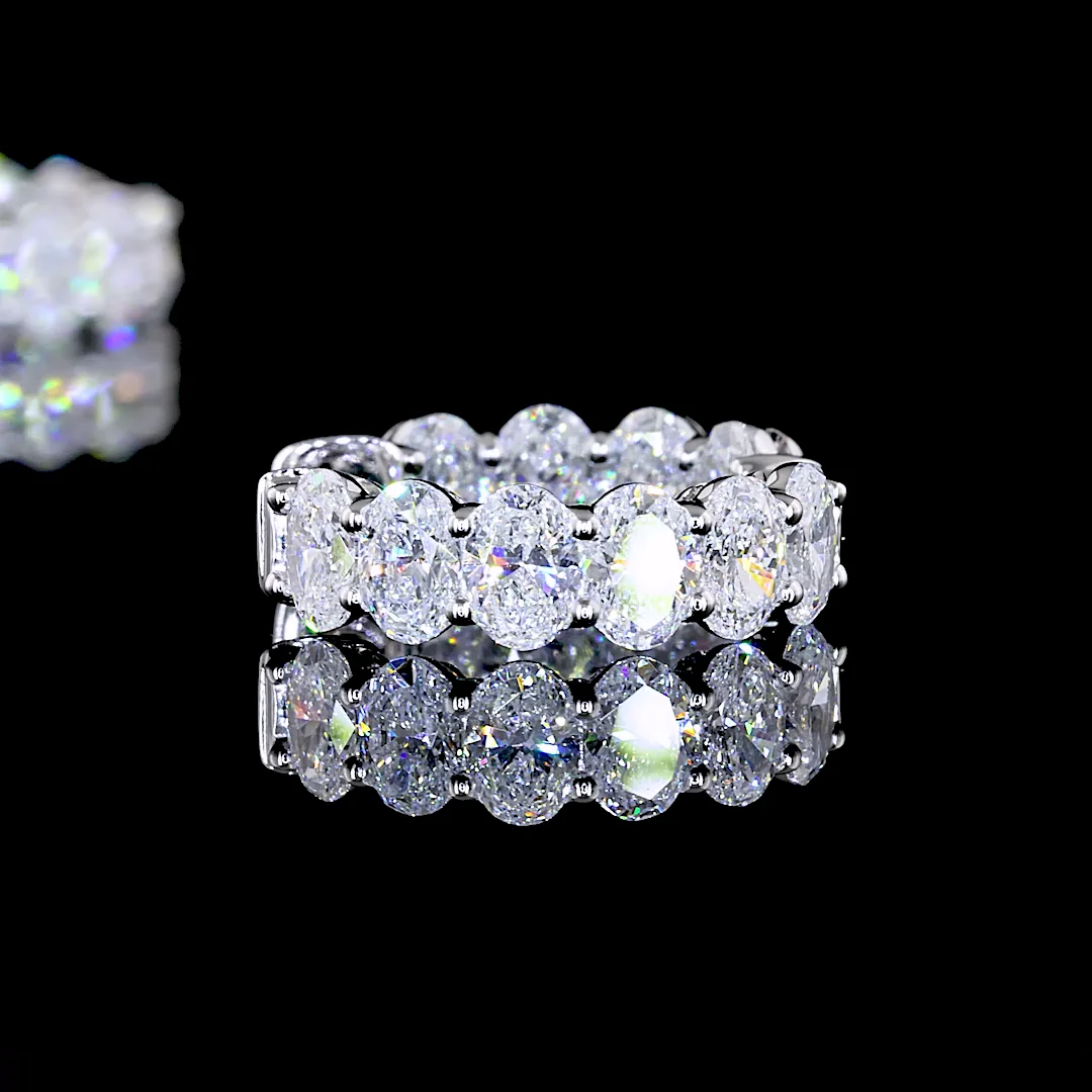 2.01 Cts 14k White Gold Oval Shape Hanging Earring - Image 4