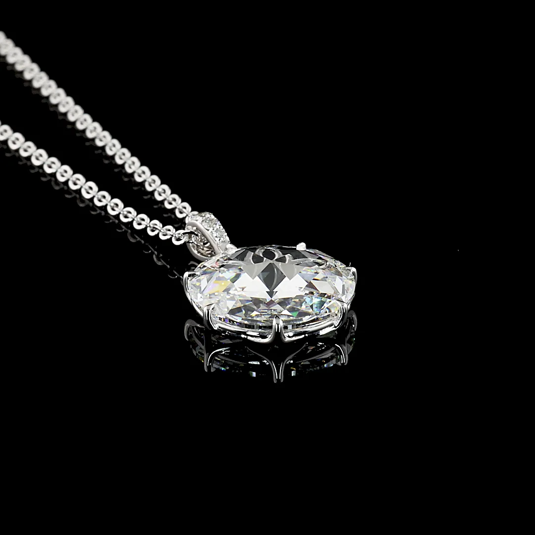 4.79 Cts 14k White Gold Rose Cut Shape Pendant Pendant - Image 3