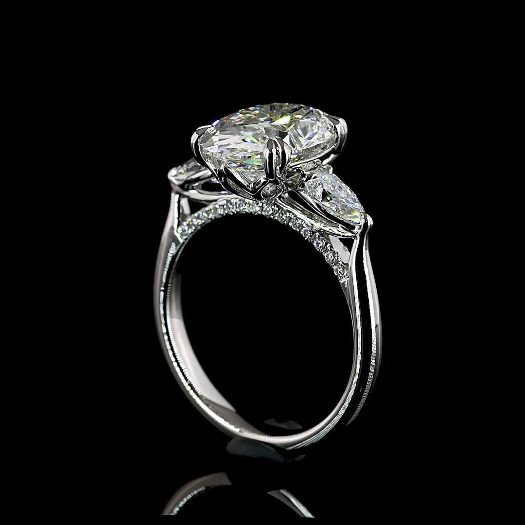 4.24 Cts Platinum Mix Shape Special Ring - Image 2