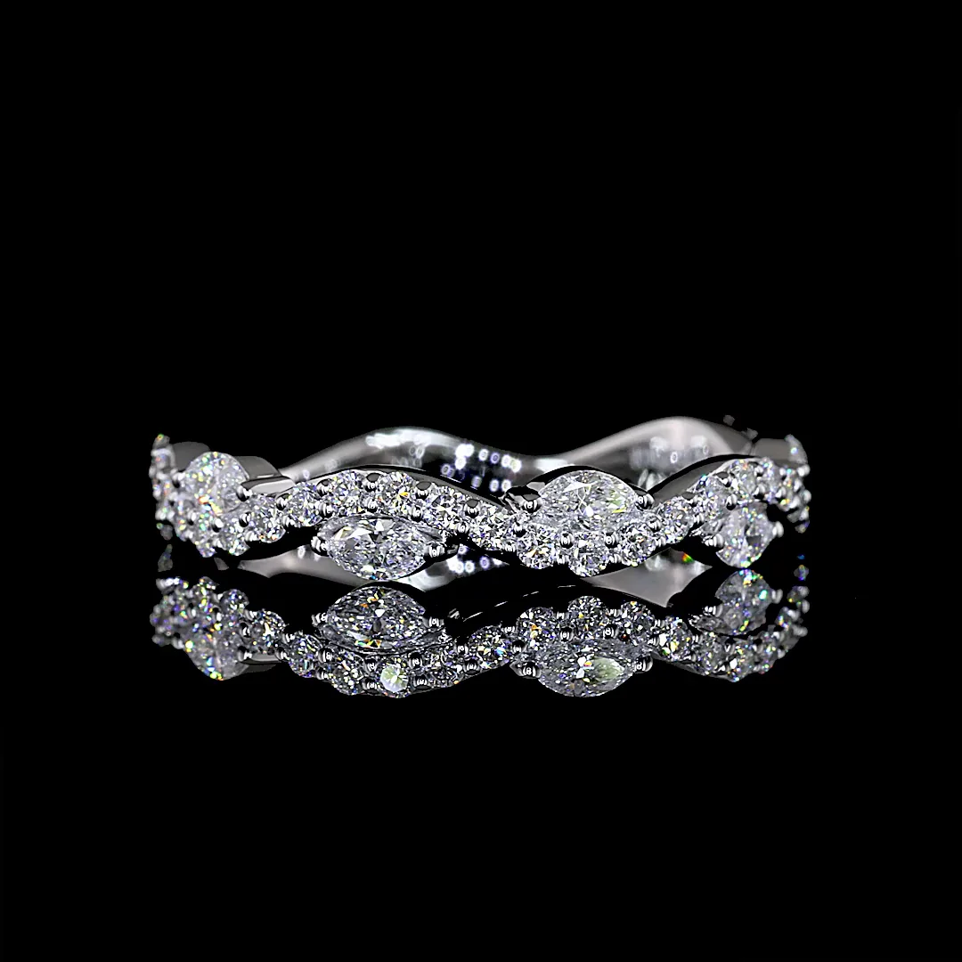 0.6 Cts 18k White Gold Mix Shape 3/4 Band Eternity Band - Video