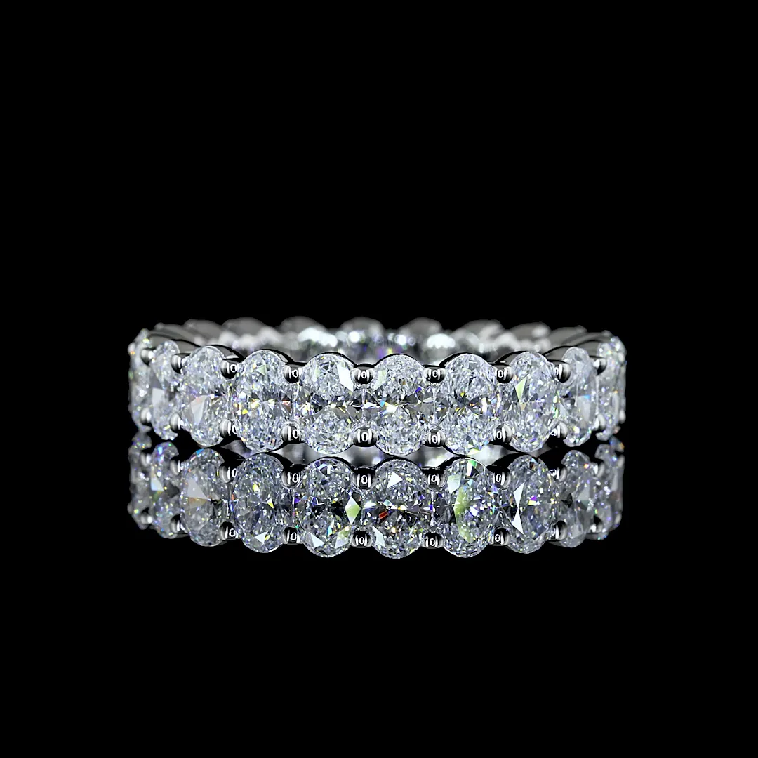2.98 Cts 18k White Gold Oval Shape Eternity Band Eternity Band - Video