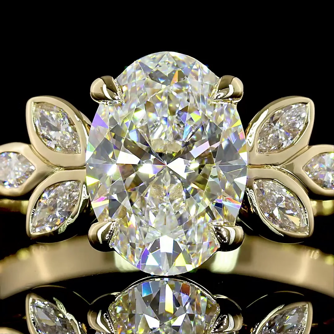 1.74 Cts 14k Yellow Gold Oval Shape Special Ring - Image 3