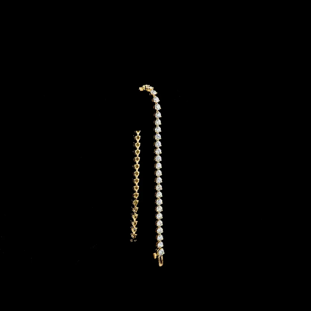 5.18 Cts 14k Yellow Gold Round Shape Tennis Bracelet - Image 3
