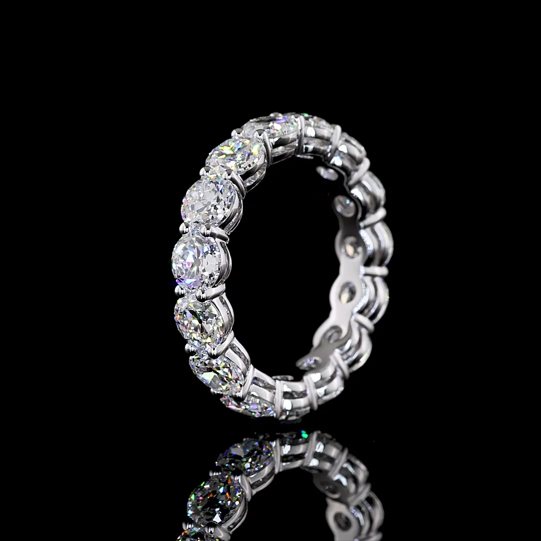 4.67 Cts 14k White Gold Old European Brilliant Shape Eternity Band Eternity Band - Image 4