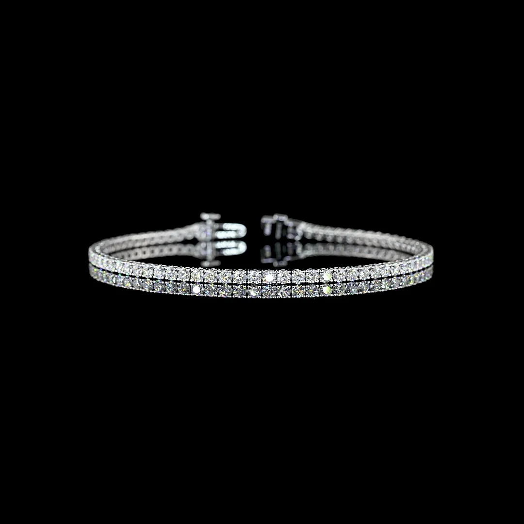 2.96 Cts 14k White Gold Round Shape Tennis Bracelet - Video