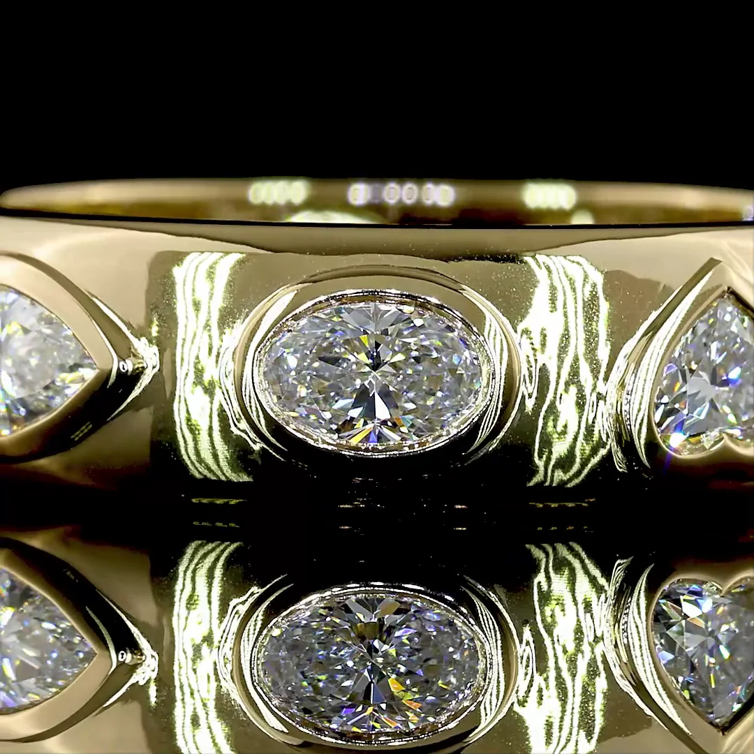 1.63 Cts 14k Yellow Gold Mix Shape Eternity Band Eternity Band - Image 3