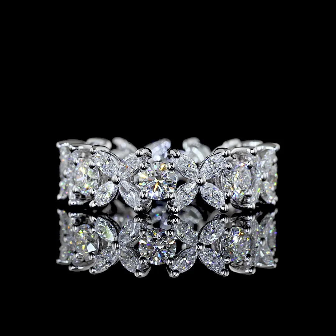 2.34 Cts 14k White Gold Marquise Shape Eternity Band Eternity Band - Video