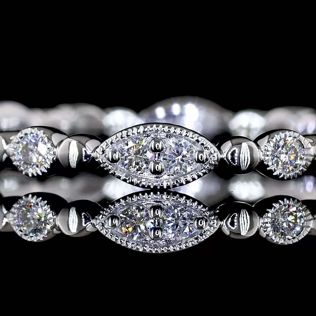 0.21 Cts 18k White Gold Round Shape Eternity Band Eternity Band - Image 3