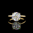 3.19 Cts 14k Yellow Gold Round Shape Hidden Halo Ring - Video