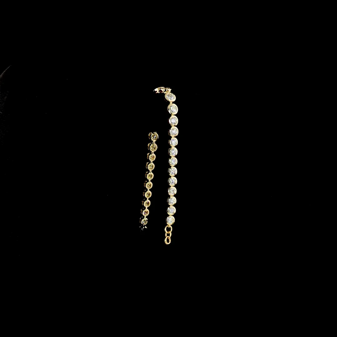 6.18 Cts 14k Yellow Gold Round Shape Tennis Bracelet - Image 3