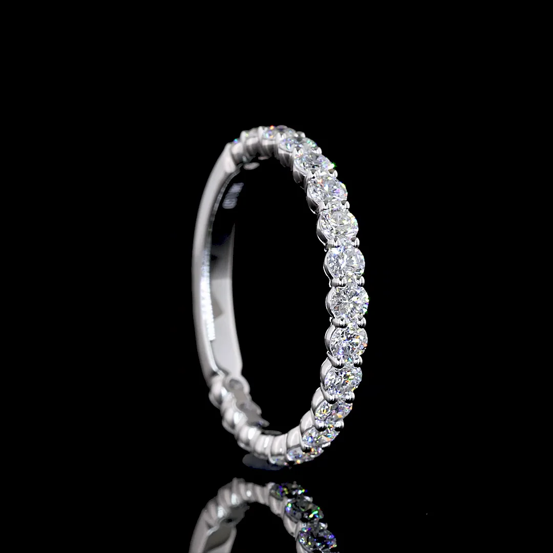 0.85 Cts 14k White Gold Round Shape Eternity Band Eternity Band - Image 2