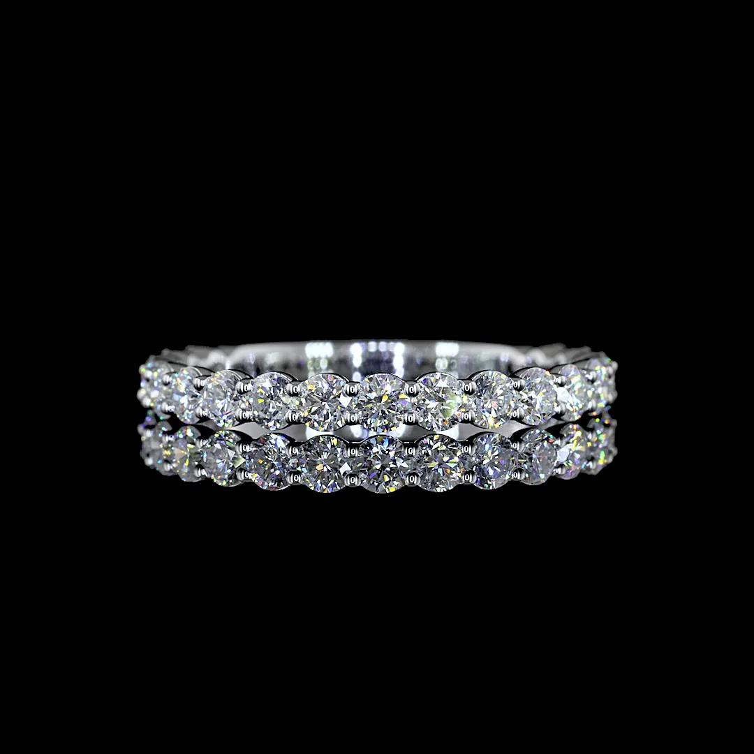 0.85 Cts 14k White Gold Round Shape Eternity Band Eternity Band - Video