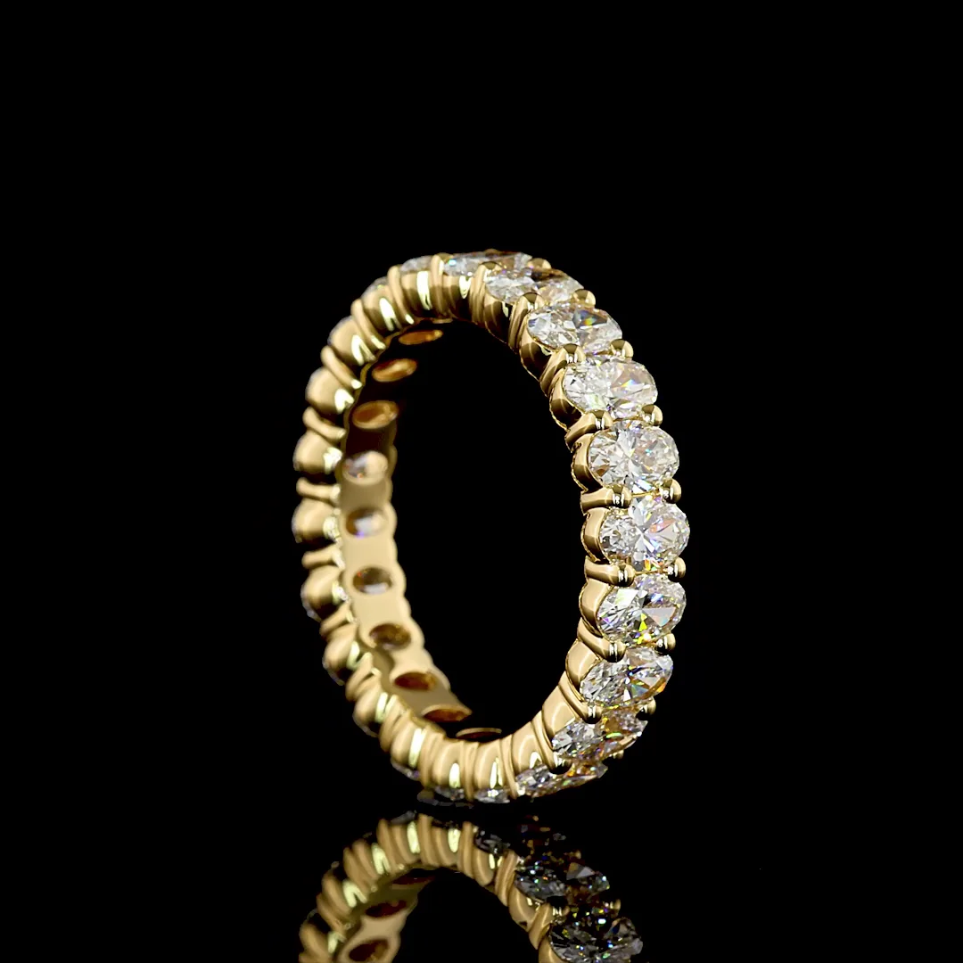 3.03 Cts 18k Yellow Gold Oval Shape Eternity Band Eternity Band - Image 2