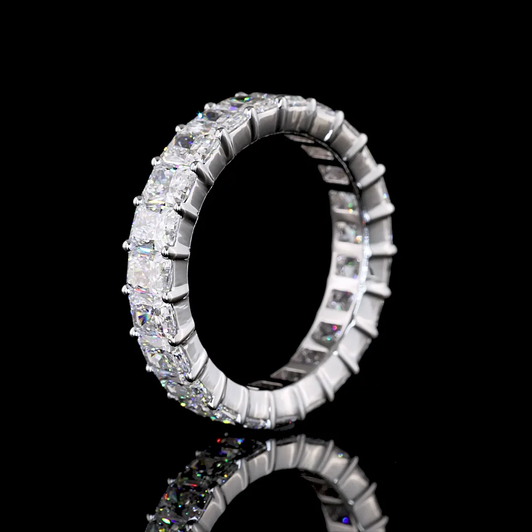4.02 Cts 18k White Gold Radiant Shape Eternity Band Eternity Band - Image 4