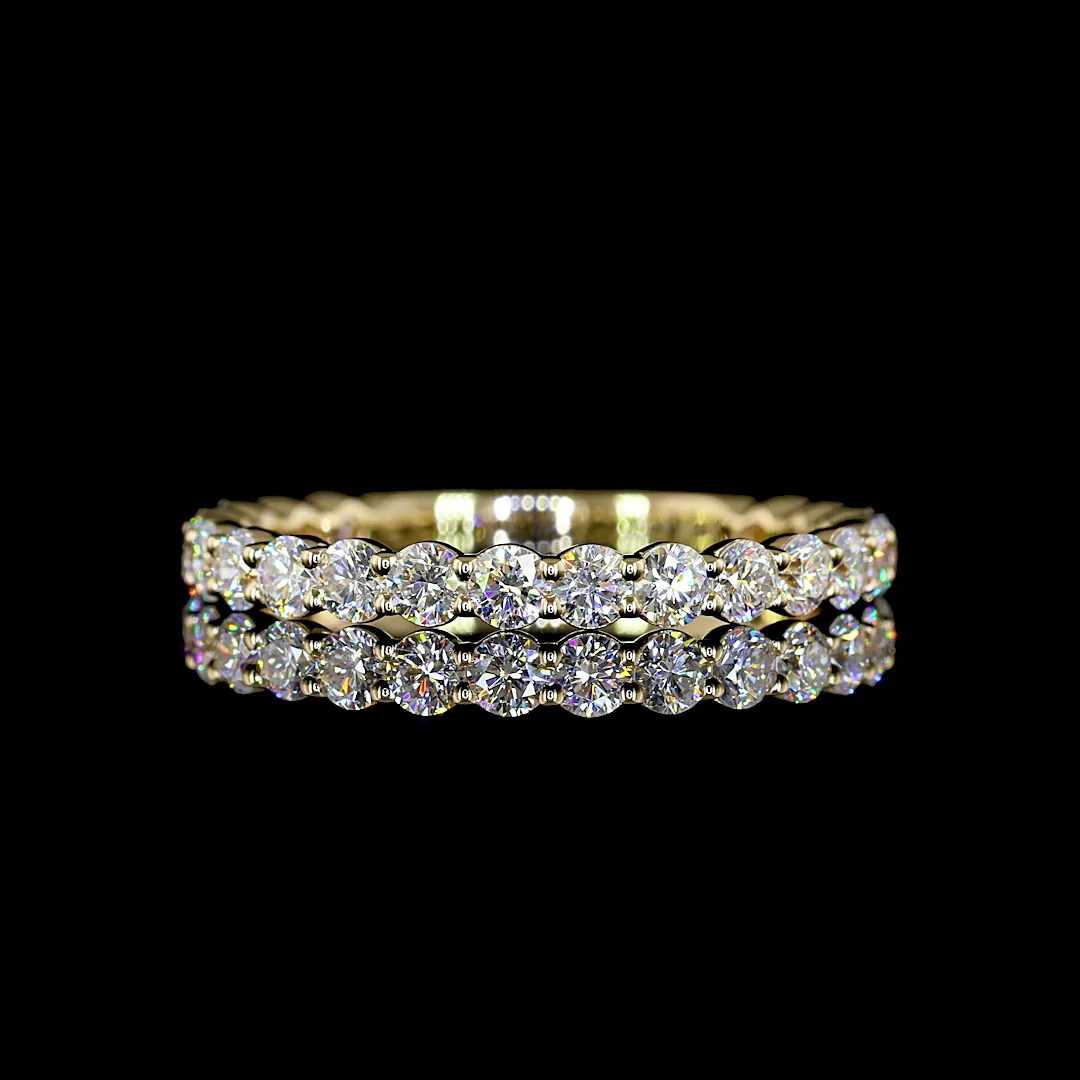 0.92 Cts 14k Yellow Gold Round Shape 3/4 Band Eternity Band - Video