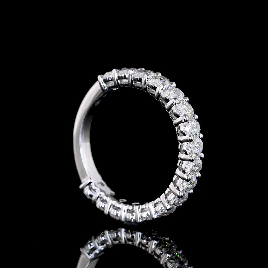 1.7 Cts 14k White Gold Oval Shape 3/4 Band Eternity Band - Image 2