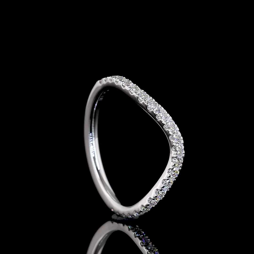 0.47 Cts 14k White Gold Round Shape 3/4 Band Eternity Band - Image 2