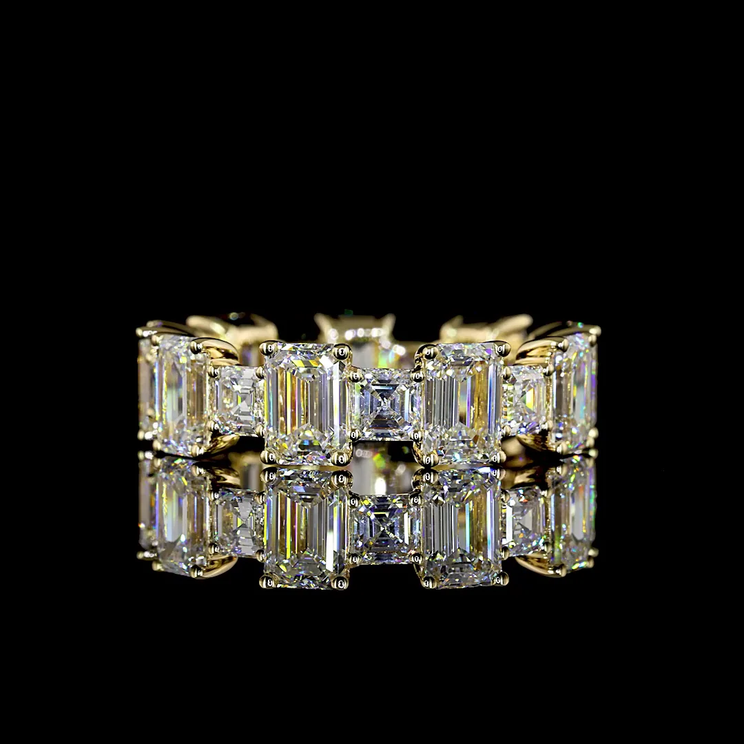 7.12 Cts 14k Yellow Gold Mix Shape Eternity Band Eternity Band - Video