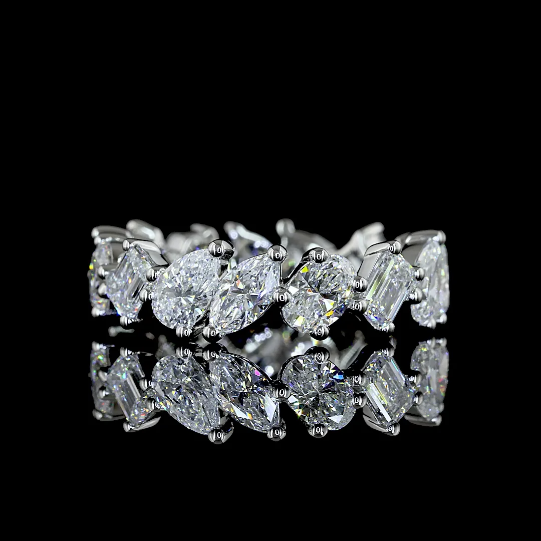 2.98 Cts Platinum Mix Shape Eternity Band Eternity Band - Video