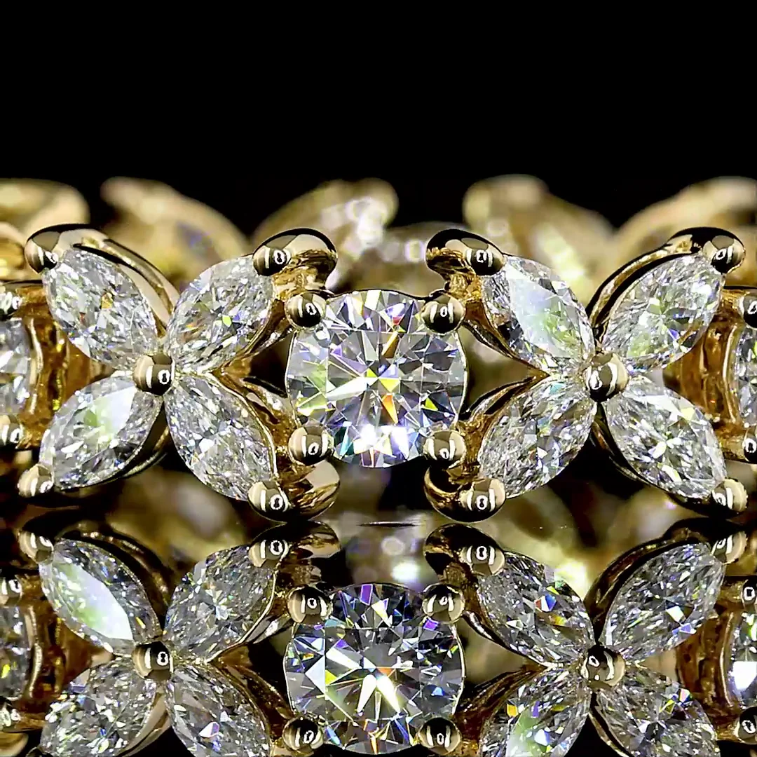 1.58 Cts 14k Yellow Gold Mix Shape Eternity Band Eternity Band - Image 3