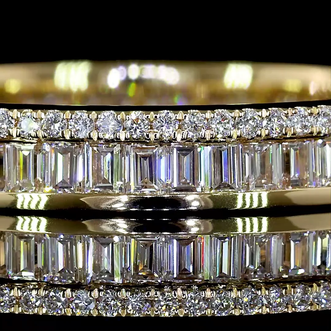 1.01 Cts 14k Yellow Gold Mix Shape Eternity Band Eternity Band - Image 3