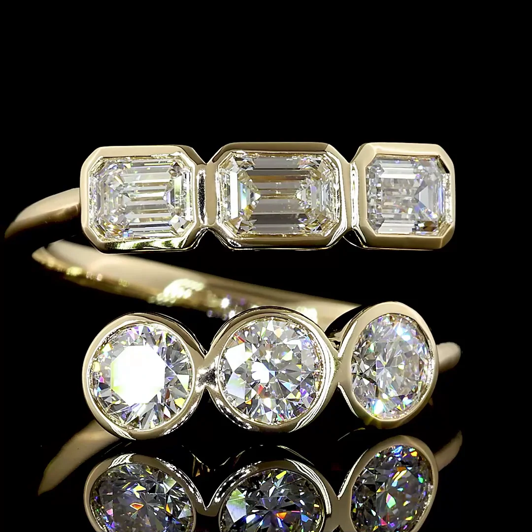 1.82 Cts 14k Yellow Gold Mix Shape Special Ring - Image 3