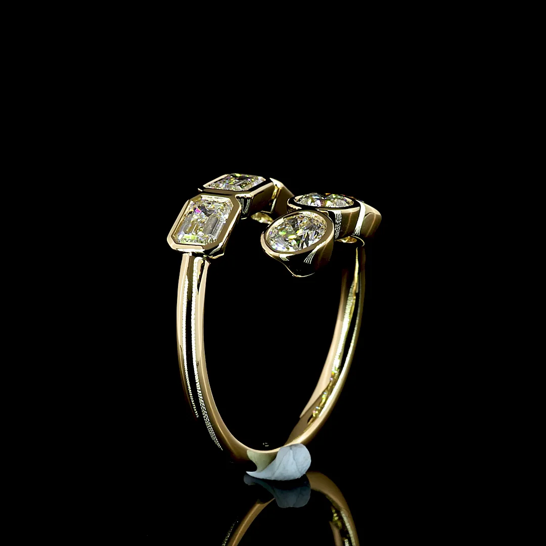 1.82 Cts 14k Yellow Gold Mix Shape Special Ring - Image 4