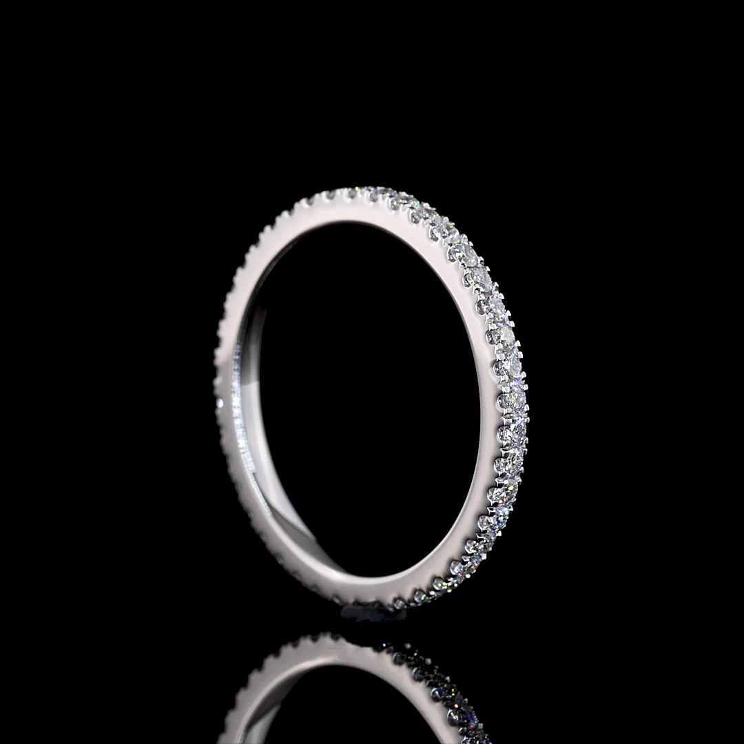 0.46 Cts 18k White Gold Round Shape Eternity Band Eternity Band - Image 2