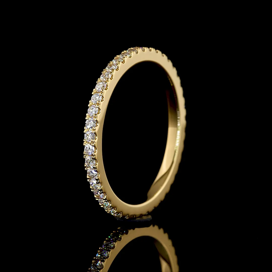 0.51 Cts 18k Yellow Gold Round Shape Eternity Band Eternity Band - Image 4