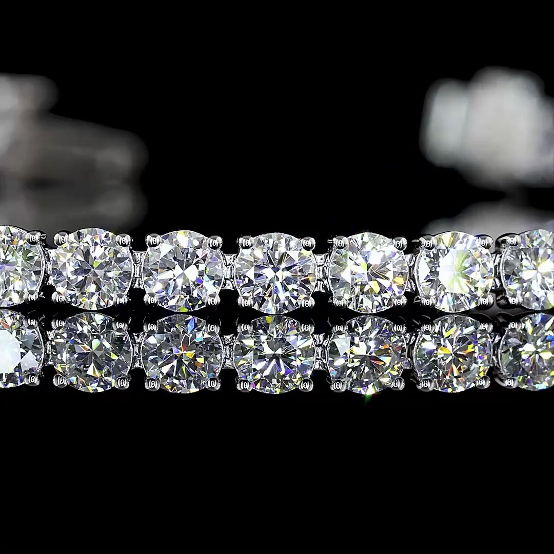 5 Cts 18k Yellow Gold Round Shape Tennis Bracelet - Image 2