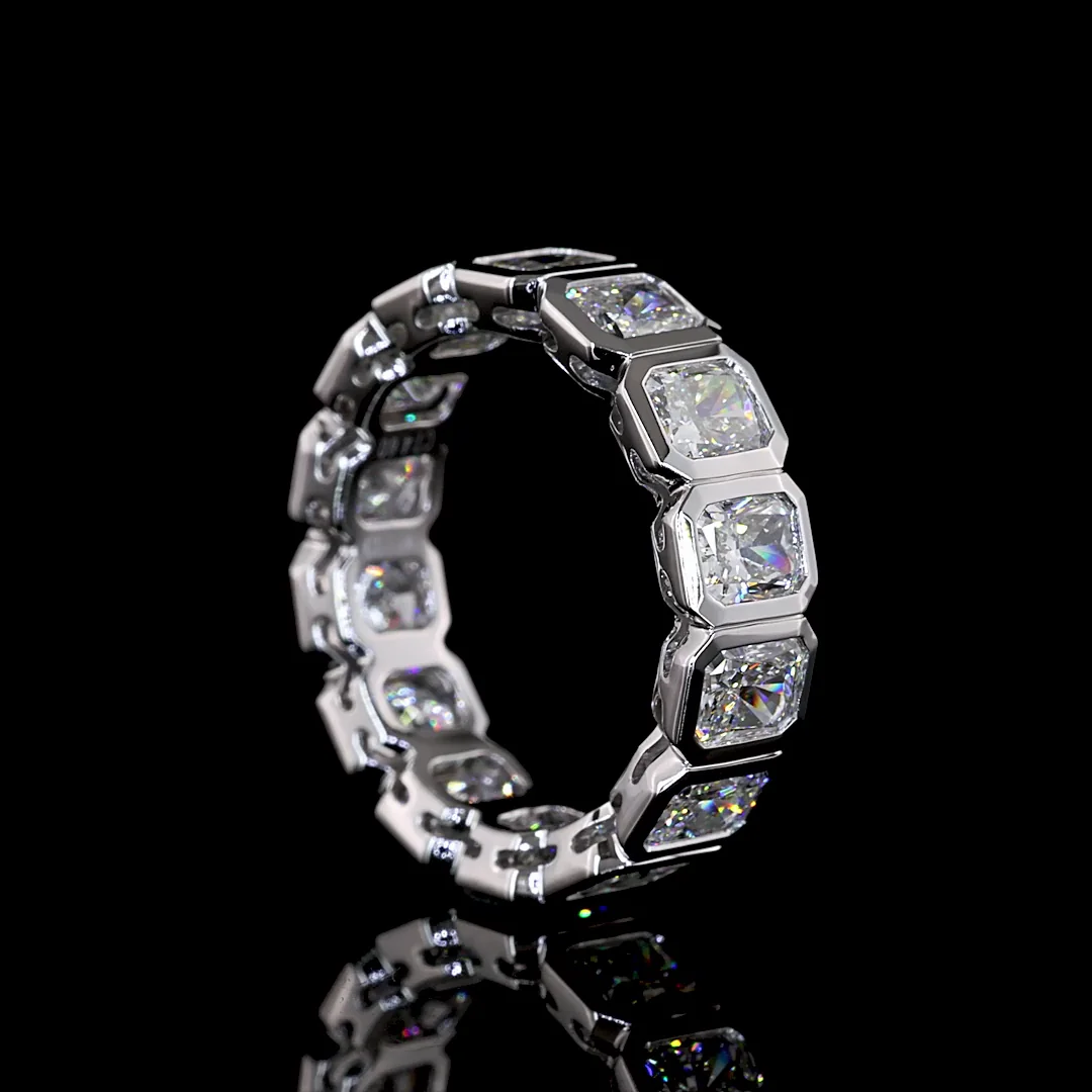 4.6 Cts 14k White Gold Radiant Shape Eternity Band Eternity Band - Image 2