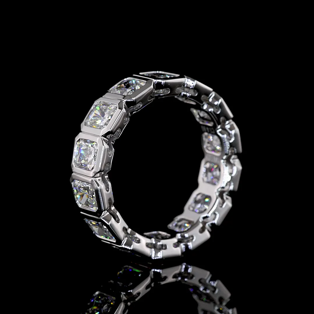 4.6 Cts 14k White Gold Radiant Shape Eternity Band Eternity Band - Image 4
