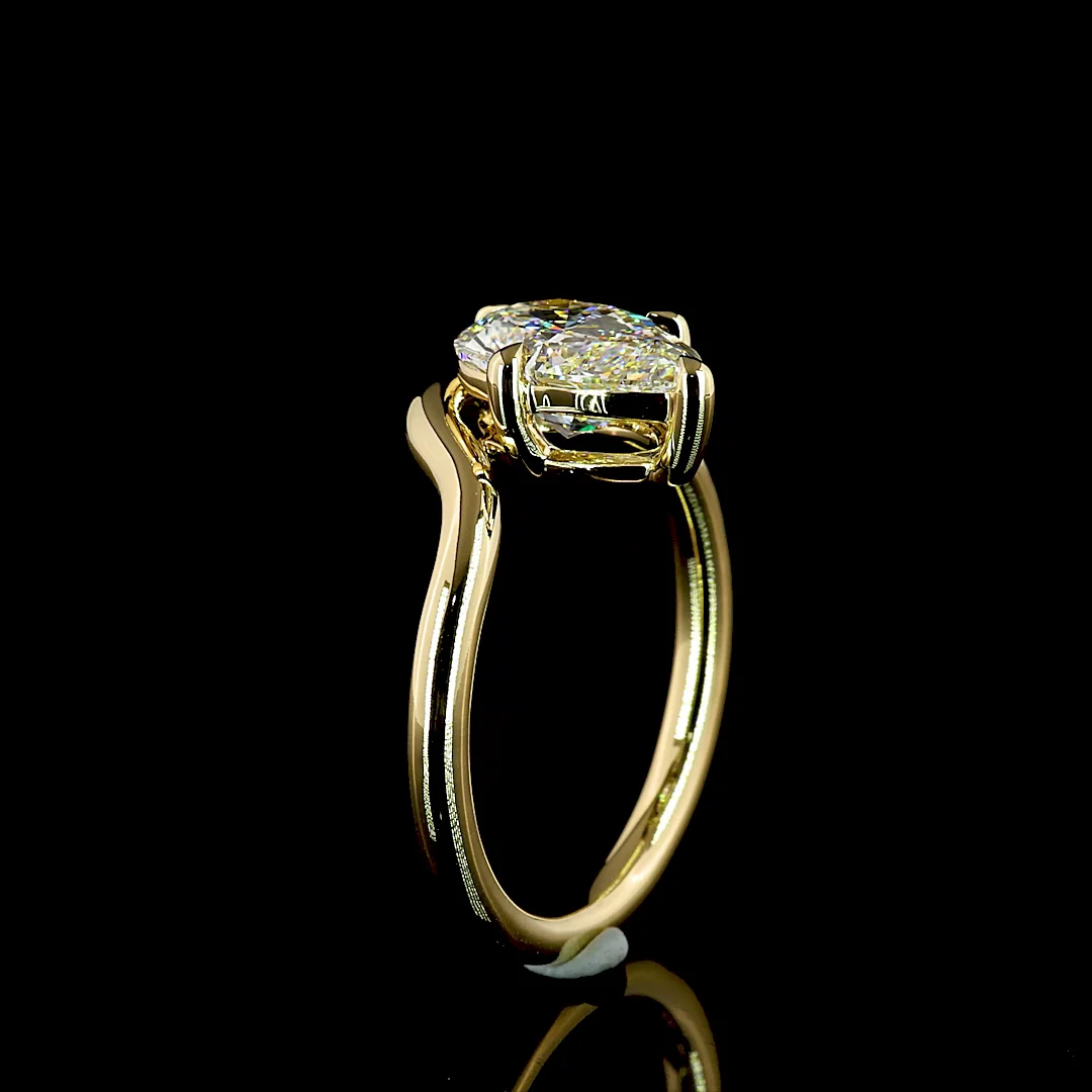 2.12 Cts 14k Yellow Gold Pear Shape Special Ring - Image 4