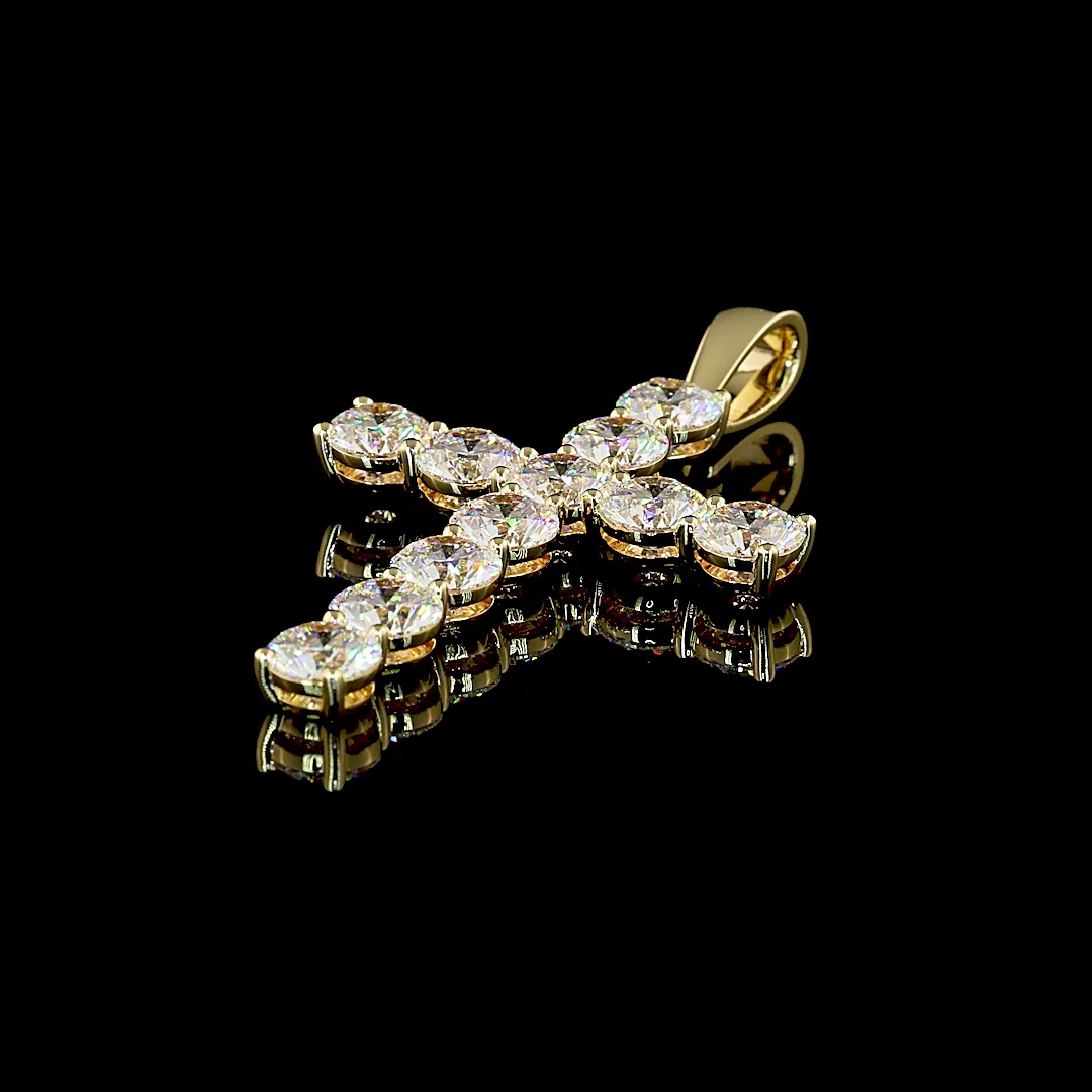 13.86 Cts 14k Yellow Gold Round Shape Symbol Pendant - Image 2