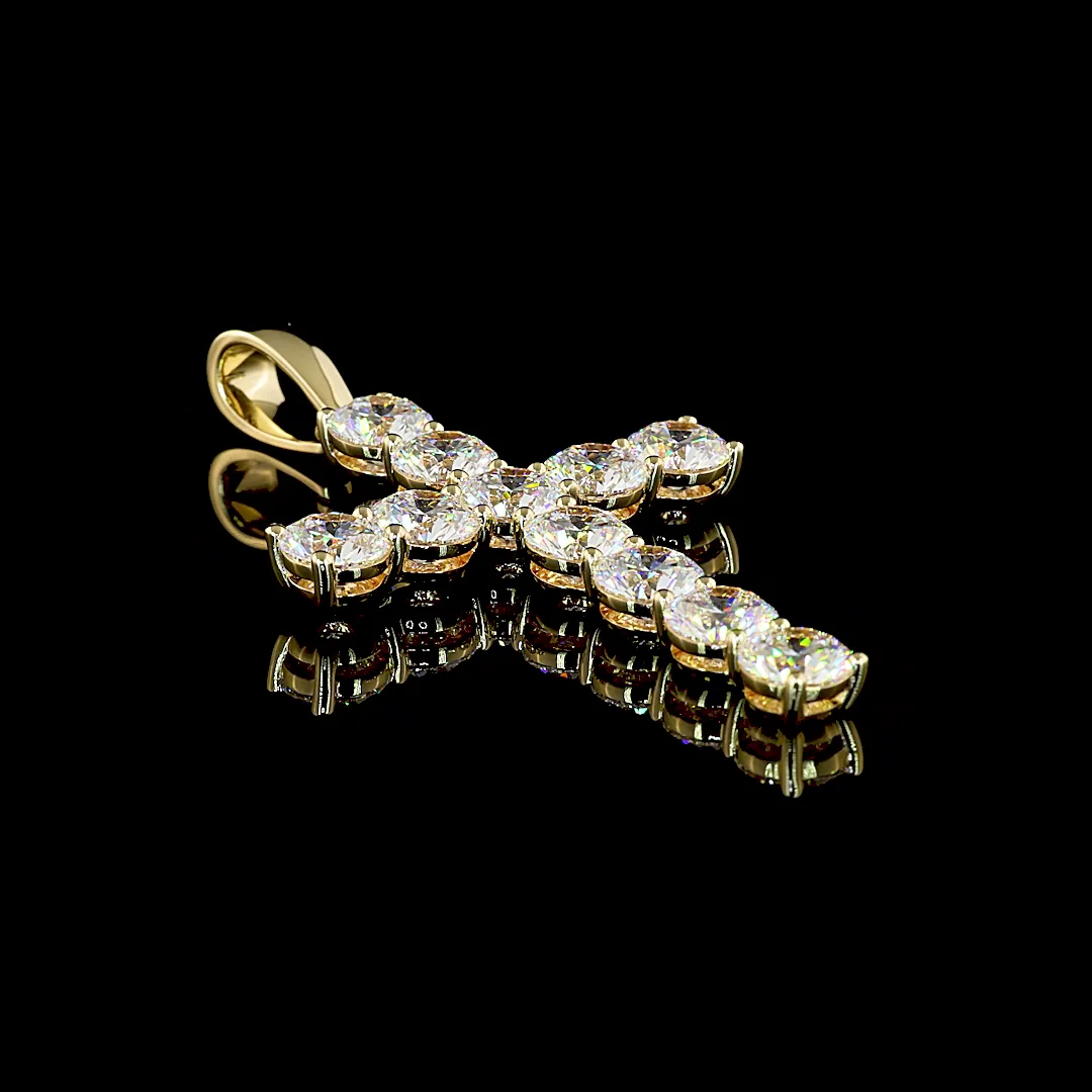 13.86 Cts 14k Yellow Gold Round Shape Symbol Pendant - Image 3