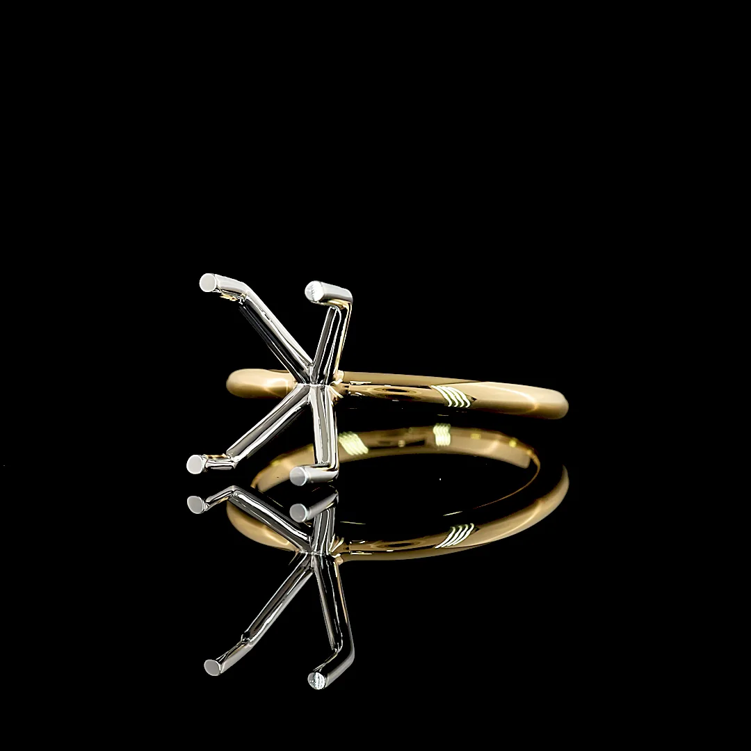 0 Cts 18k Yellow Gold - Platinum Shape Solitaire Ring - Image 2